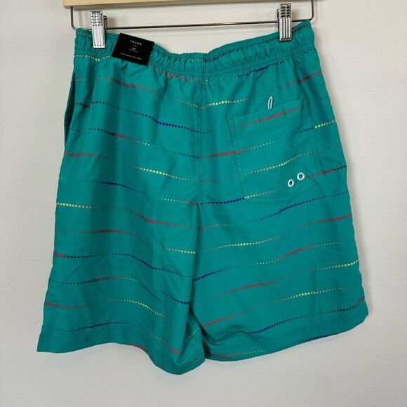 NWT American Eagle Teal Blue Swim Trunks Swimsuit Size XS Hits Above the Knee - Picture 6 of 9